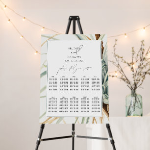Neutral Boho Botanical Wedding Seating Chart Foam Board