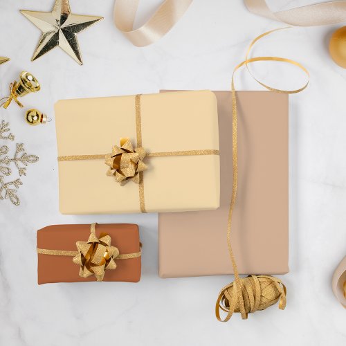 Neutral Boho Brown Beige Cream Christmas Wrapping Paper Sheets