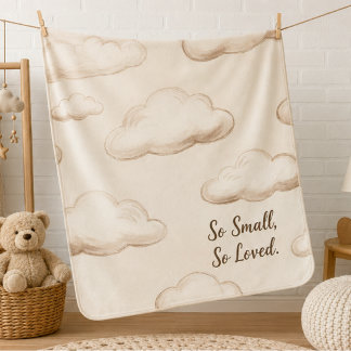 Neutral Boho Cloud Nursery Baby Blanket