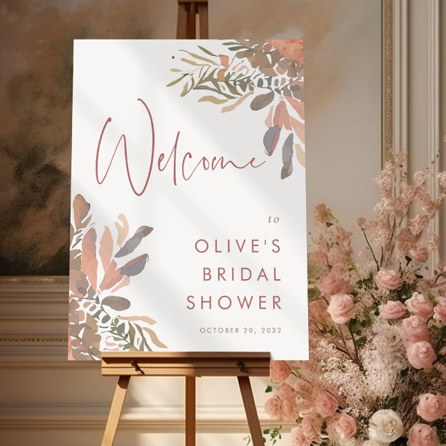 Neutral Boho Floral Bridal Shower Welcome Sign (Creator Uploaded)