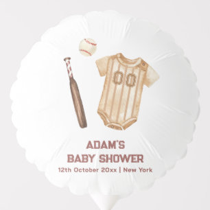 Neutral Boho Little Slugger Baseball Baby Shower Balloon