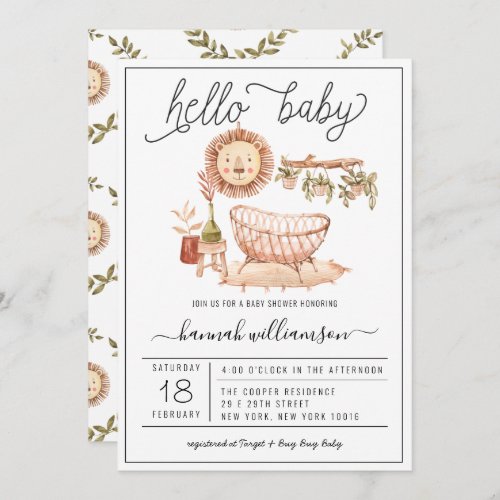 Neutral Boho Nursery  Baby Shower Invitation