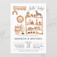 Neutral Boho Nursery | Baby Shower Invitation