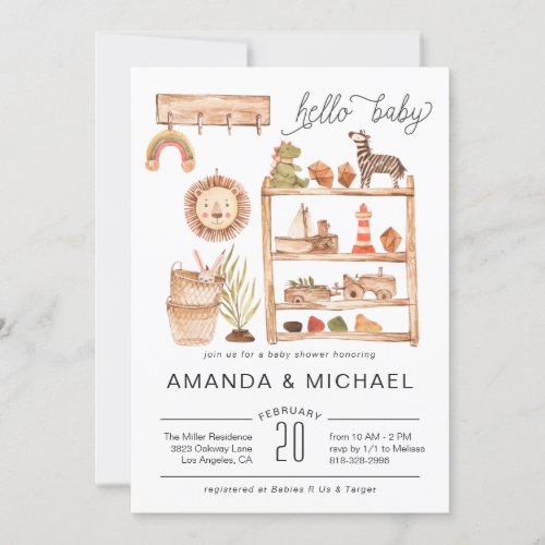 Neutral Boho Nursery  Baby Shower Invitation