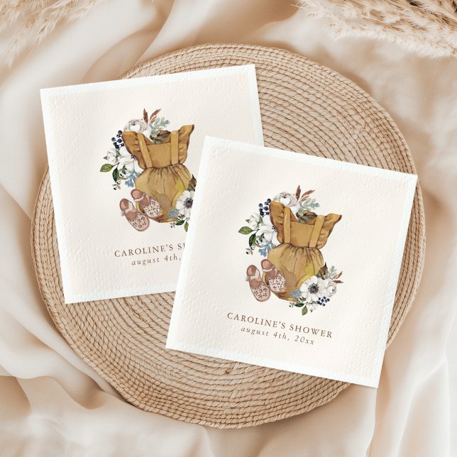 Neutral Boho Nursery Baby Shower Napkins (Creator Uploaded)