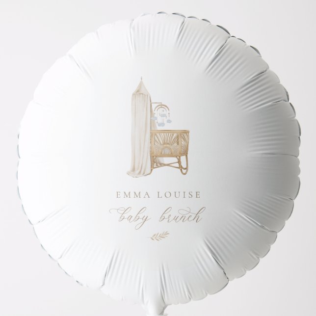 Neutral Boho Nursing  Baby Shower Balloon (Front)