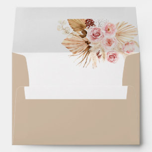 Neutral Boho Pampas Grass Giraffe Baby Shower Envelope