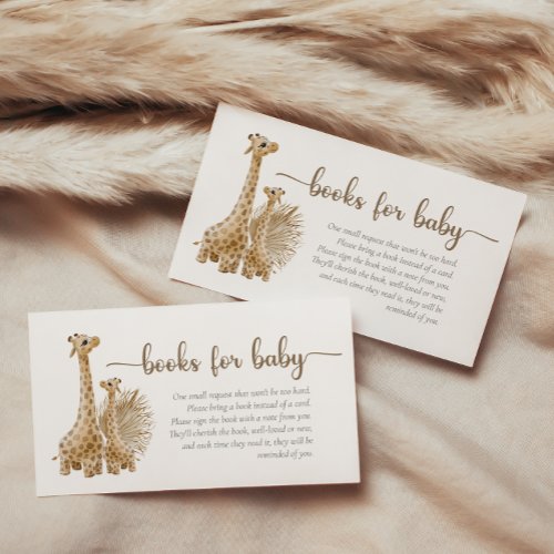 Neutral Boho Pampas Grass Giraffe Books For Baby   Enclosure Card