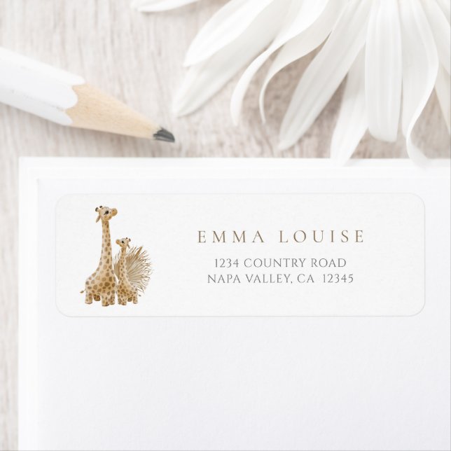 Neutral Boho Pampas Grass Giraffe  Label (Insitu)