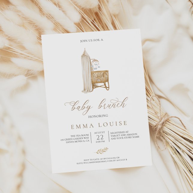 Neutral Boho Pampas Grass Nursery Baby Shower Invitation (Creator Uploaded)