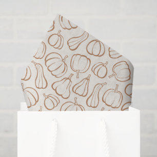 Neutral Boho Pumpkin Pattern Fall Halloween Party Tissue Paper