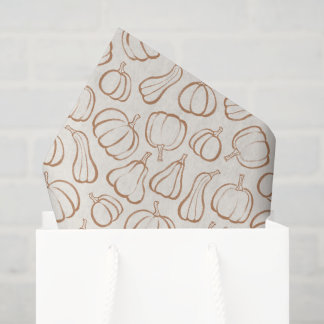 Neutral Boho Pumpkin Pattern Fall Halloween Party Tissue Paper