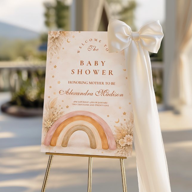 Neutral Boho Rainbow Baby Shower Foam Board (Creator Uploaded)