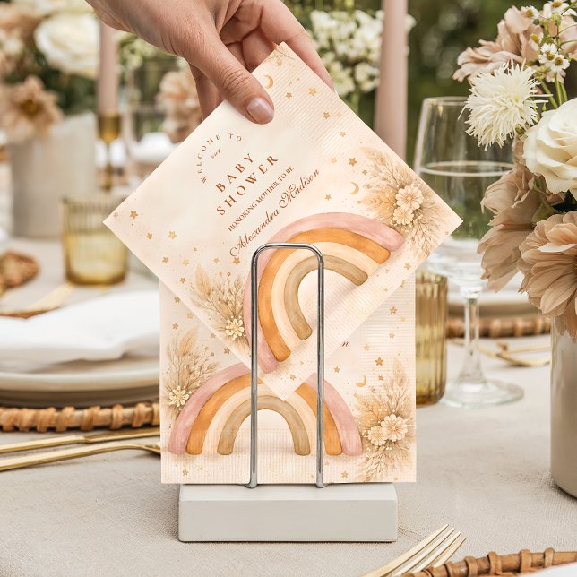 Neutral Boho Rainbow Baby Shower Napkins (Creator Uploaded)