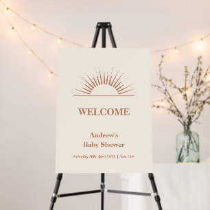 Neutral Boho Sunshine Baby Shower Welcome Sign