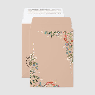 Neutral Boho Wildflowers With Your Logo & Website Envelope Mailers