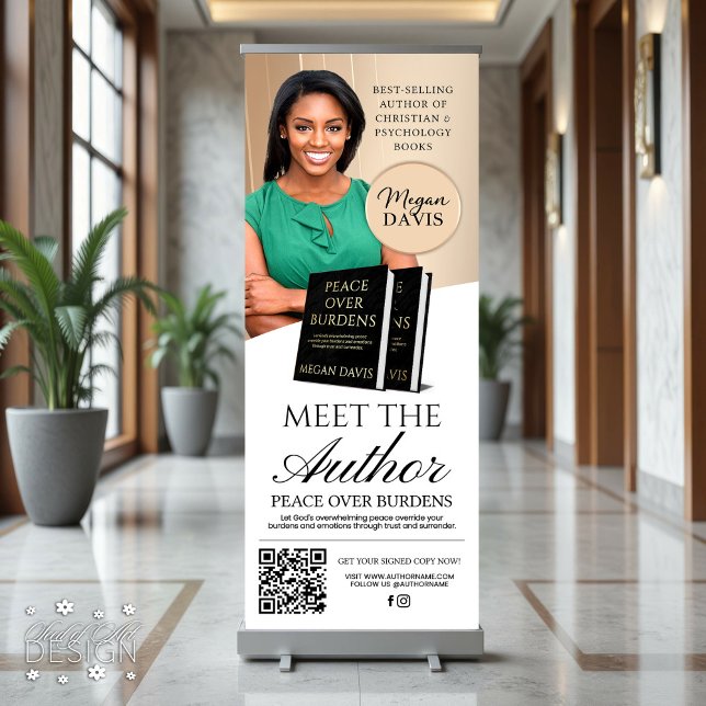 Neutral Book Launch Meet The Author Event Retractable Banner (Creator Uploaded)