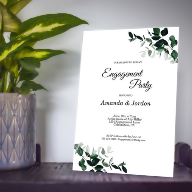 Neutral Botanical Engagement Party Invitation (Creator Uploaded)