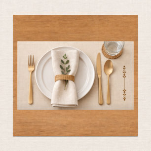 Neutral Botanical Farmhouse Placemat   Minimalist 