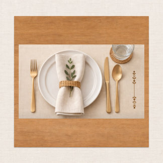 Neutral Botanical Farmhouse Placemat | Minimalist 
