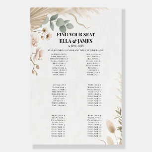 Neutral Botanical Seating Chart Sign