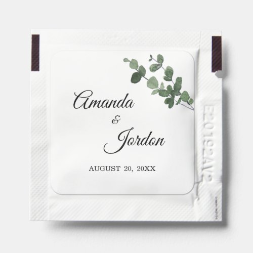Neutral Botanical Wedding Hand Sanitizer Packet
