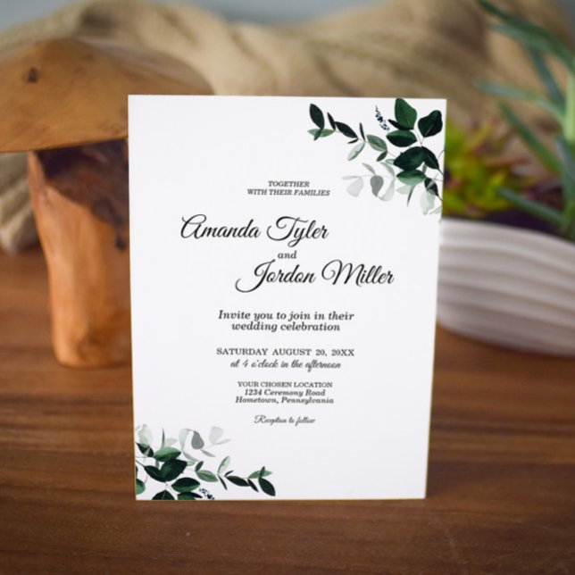 Neutral Botanical Wedding Invitation (Creator Uploaded)