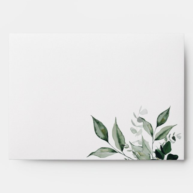 Neutral Botanical Wedding Invitation Envelope (Front)