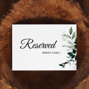 Neutral Botanical Wedding Reserved Sign