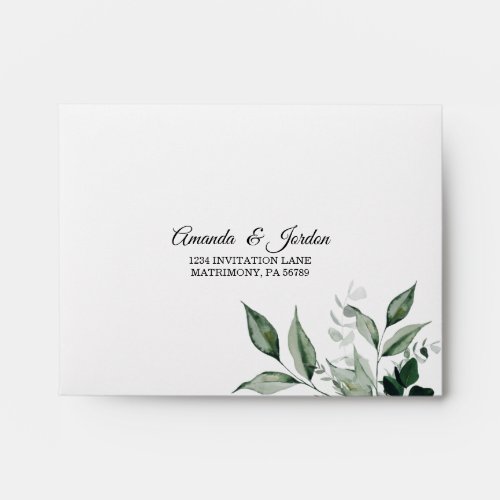 Neutral Botanical Wedding RSVP Envelope