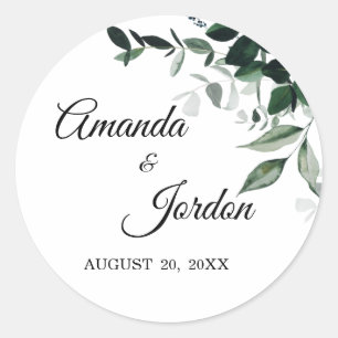 Neutral Botanical Wedding Stickers