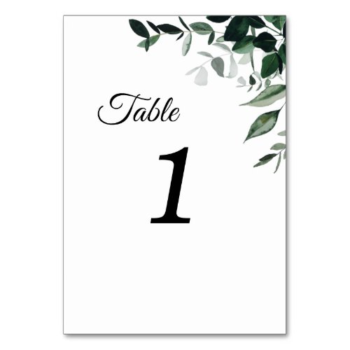 Neutral Botanical Wedding Table Numbers Sign