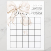 Neutral Bow Baby Shower Bingo Game