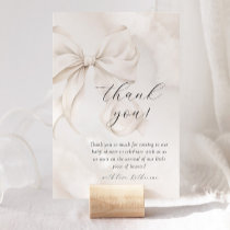 Neutral Bow Cloud Nine Baby Shower Thank You Card