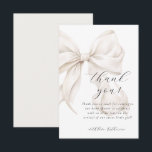 Neutral Bow White Baby Shower Thank You Card<br><div class="desc">Celebrate the joyous arrival of a little girl with our bow coquette Thank You Card. A thoughtful way to thank your guests for celebrating your little one!</div>