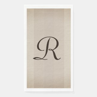 Neutral Brown and Tan Textured Monogrammed 