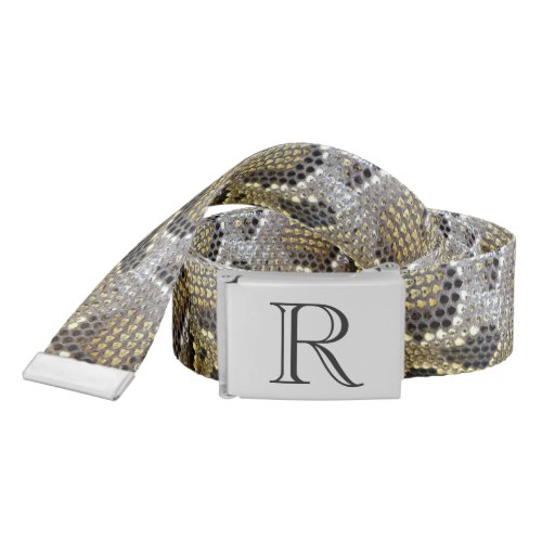 neutral brown beige animal print snake skin belt