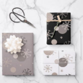Rustic Beige Brown Snowflakes Christmas Holidays Wrapping Paper Sheets