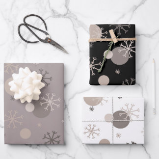 Neutral Brown Beige Boho Winter Christmas Wrapping Paper Sheets