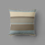 Neutral Brown/Blue Stripes Throw Pillow