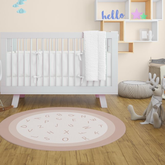 Neutral Brown Boho Alphabet ABC Pattern Nursery  Rug (Neutral Brown Boho Alphabet ABC Pattern Nursery Rug)