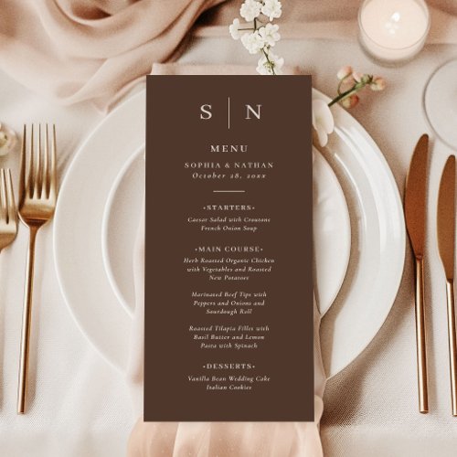 Neutral Brown | Minimal and Chic Wedding Menu