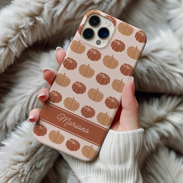 Neutral Brown & Orange Autumn Pumpkins Case-Mate iPhone Case (Creator Uploaded)