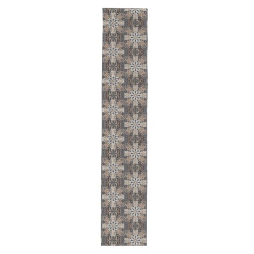 Neutral Brown Tan Intricate Gothic Star Medium Table Runner