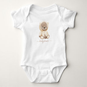 Neutral Brown Teddy Bear Baby Bear Bodysuit