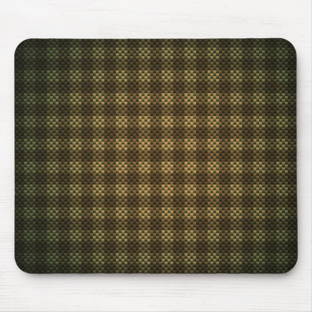 Neutral brownish checkered carbon fiber patterned mouse pad (Front)