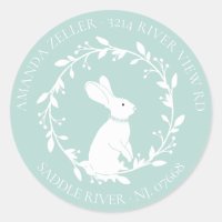 Neutral BUNNY Baby Shower Return Address Label