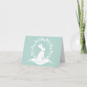 Neutral Bunny Baby Shower Thank You Note Card