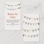 Neutral bunting books for baby insert card