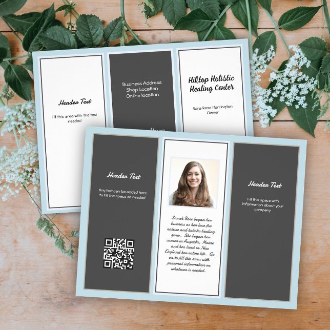 Neutral Business Brochure Logo, QR Code Tri-Fold Flyer (Creator Uploaded)